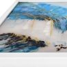 Tableau abstrait sur plexiglas 64x64cm peinture moderne cadre blanc Lazur Remises
