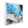 Tableau abstrait sur plexiglas 64x64cm peinture moderne cadre blanc Lazur Promotion