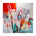 Tableau abstrait sur toile 100x100 cm peinture moderne multicolore Prynk Offre