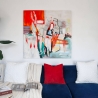 Tableau abstrait sur toile 100x100 cm peinture moderne multicolore Prynk Vente