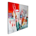Tableau abstrait sur toile 100x100 cm peinture moderne multicolore Prynk Promotion
