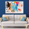 Tableau abstrait géométrique 120x80cm peinture moderne multicolore Nadiv Vente