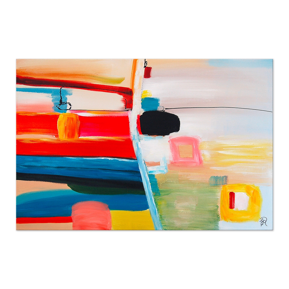 Tableau abstrait 120x80 cm peinture moderne salon chambre Kyolt Promotion Tableau abstrait 120x80 cm peinture moderne salon chambre Kyolt Promotion