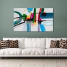 Tableau moderne abstrait 120x70cm peinture multicolore sur toile Luma Vente