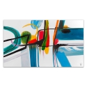 Tableau moderne abstrait 120x70cm peinture multicolore sur toile Luma Promotion