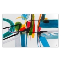 Tableau moderne abstrait 120x70cm peinture multicolore sur toile Luma Promotion