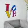 Tableau 3D en métal multicolore 81x81cm avec inscription LOVE Kokhannya Vente