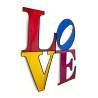 Tableau 3D en métal multicolore 81x81cm avec inscription LOVE Kokhannya Remises