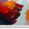 Tableau abstrait moderne 80x120 cm peinture multicolore en relief Arket Offre