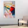 Tableau abstrait moderne 80x120 cm peinture multicolore en relief Arket Vente