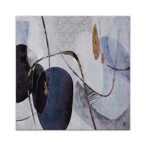 Tableau abstrait moderne sur toile 100x100cm décorations en relief Zorya Promotion