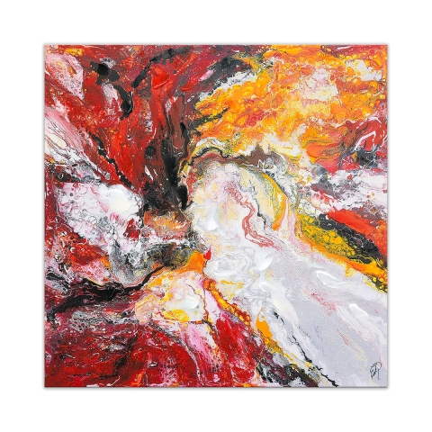 Tableau abstrait 100x100 cm impression sur toile décorations en relief Kanea Promotion