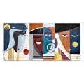 Composition abstraite moderne 180x90cm triplé de toiles Mola Promotion