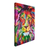 Tableau moderne impression sur toile 50x70 cm lion pop art multicolore Zora Promotion
