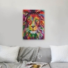 Tableau moderne impression sur toile 50x70 cm lion pop art multicolore Zora Vente