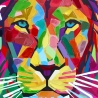 Tableau moderne impression sur toile 50x70 cm lion pop art multicolore Zora Offre
