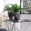 Vase design en fibre de verre effet métal visage féminin Ruzid-M Promotion