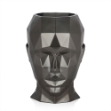 Vase design en fibre de verre effet métal visage féminin Ruzid-M Réductions