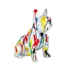 Sculpture pop art bouledogue français statue en résine multicolore Format XL Promotion