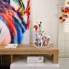 Sculpture pop art bouledogue français statue en résine multicolore Format XL Vente