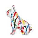 Sculpture pop art bouledogue français statue en résine multicolore Format XL Remises