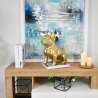 Statue Bulldog Français en Résine Dorée Design Moderne Forma-G Vente