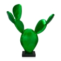 Statue moderne cactus en résine vert métallisé Roka Promotion