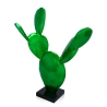 Statue moderne cactus en résine vert métallisé Roka Offre