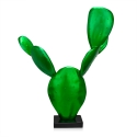 Statue moderne cactus en résine vert métallisé Roka Remises