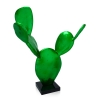 Statue moderne cactus en résine vert métallisé Roka Réductions