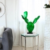 Statue moderne cactus en résine vert métallisé Roka Vente