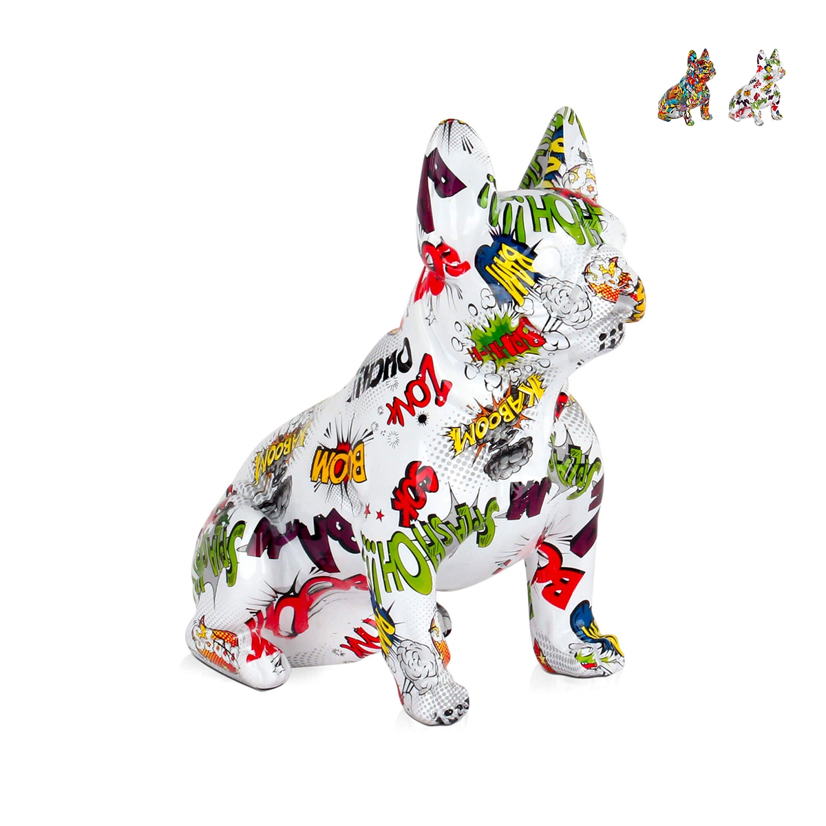 Statue bulldog français en résine multicolore style pop art Forma-PA Promotion Statue bulldog français en résine multicolore style pop art Forma-PA Promotion