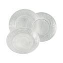 Service de vaisselle 18 pièces en verre transparent avec décor pour 6 personnes Imperial Offre