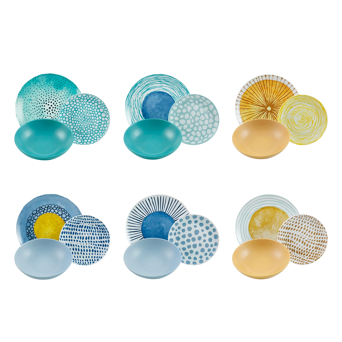 Service de vaisselle 18 pièces en porcelaine et grès pour 6 personnes Marea Promotion Service de vaisselle 18 pièces en porcelaine et grès pour 6 personnes Marea Promotion