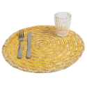 Lot de 6 sets de table ronds en paille tressée Ø38cm Spiral Color 