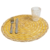 Lot de 6 sets de table ronds en paille tressée Ø38cm Spiral Color 