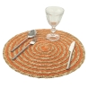 Lot de 6 sets de table ronds en paille tressée Ø38cm Spiral Color 