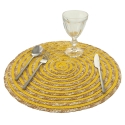 Lot de 6 sets de table ronds en paille tressée Ø38cm Spiral Color 