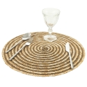 Lot de 6 sets de table ronds en paille tressée Ø38cm Spiral Color 