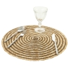 Lot de 6 sets de table ronds en paille tressée Ø38cm Spiral Color 