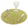 Lot de 6 sets de table ronds en paille tressée Ø38cm Spiral Color 