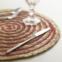Lot de 6 sets de table ronds en paille tressée Ø38cm Spiral Color 