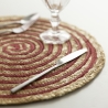 Lot de 6 sets de table ronds en paille tressée Ø38cm Spiral Color 
