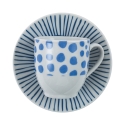 Ensemble de 6 tasses à café en porcelaine avec soucoupe 90ml Marea C Dimensions