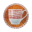 Ensemble de 6 tasses à café en porcelaine avec soucoupe 90ml Marea C 