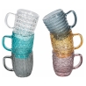 Ensemble de 6 tasses à café en verre coloré 90 ml Geometrie C Promotion