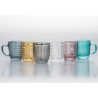 Ensemble de 6 tasses à café en verre coloré 90 ml Geometrie C Offre