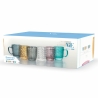 Ensemble de 6 tasses à café en verre coloré 90 ml Geometrie C 