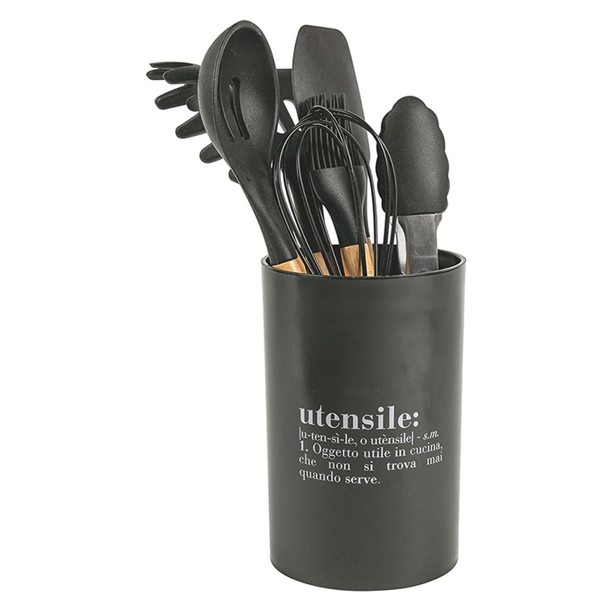 Porte-ustensiles noir avec inscription 8 pièces Victionary C Promotion Porte-ustensiles noir avec inscription 8 pièces Victionary C Promotion