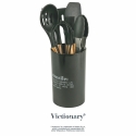 Porte-ustensiles noir avec inscription 8 pièces Victionary C Achat